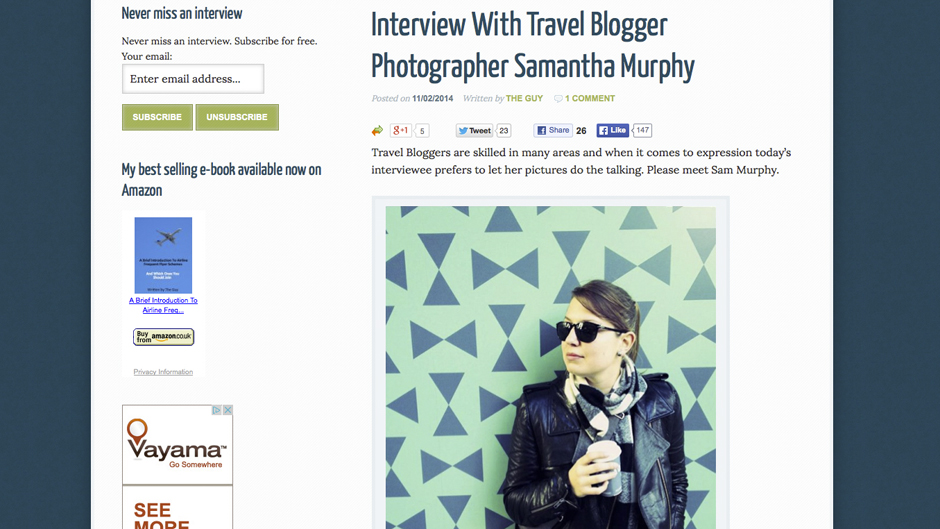 Travel Blogger Interviews